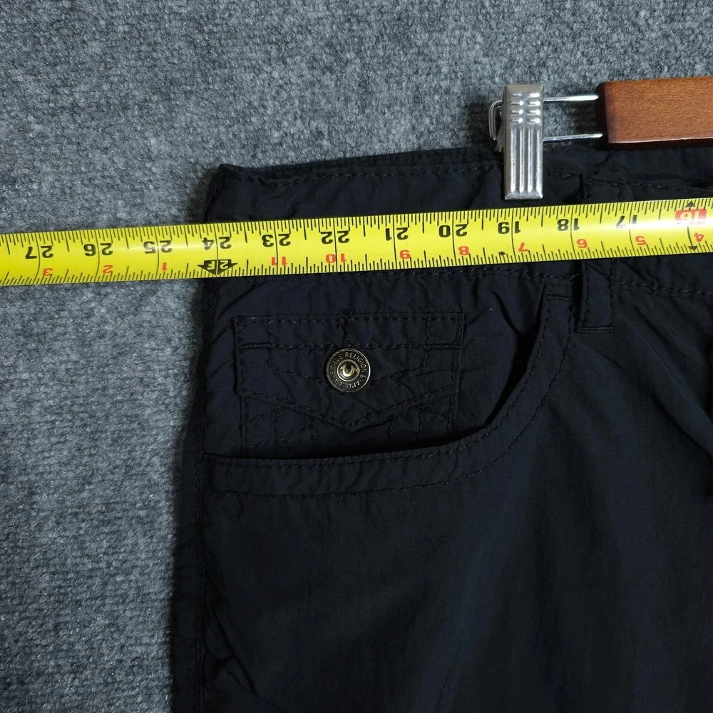 True Religion Big T Ricky Swim Board Shorts Mens 44 Black Relaxed Straight Surf